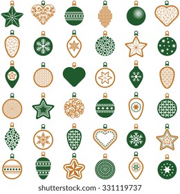 Christmas ball collection - vector illustration 