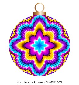 Christmas ball with colorful flower (motion illusion)