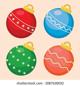 Christmas Ball Colorful set vector