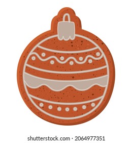 cookie de bola de navidad sobre blanco