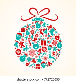 Christmas ball with copyspace. Vector.