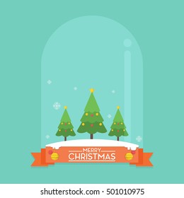 Christmas Ball Crystal Pine Tree Illustration Vector