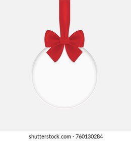 Christmas ball cutted from paper. Vector illustration. Eps 10.