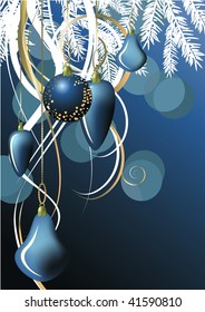 Christmas ball in dark blue background