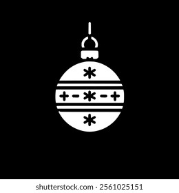 Christmas ball decorated flat icon, vector sign, colorful pictogram sign, symbol, vector, art