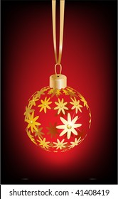 Christmas ball decorated with flowers