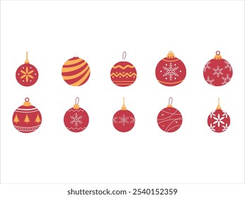 Christmas Ball Decoration Element Set 