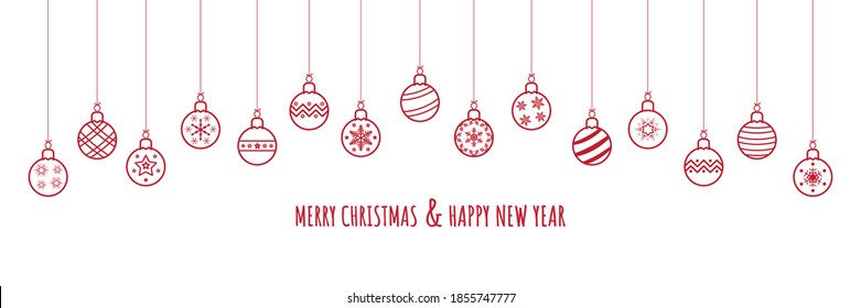 Christmas ball with decoration elements on white background. Christmas season and Happy new year season. Vector and icons illustration