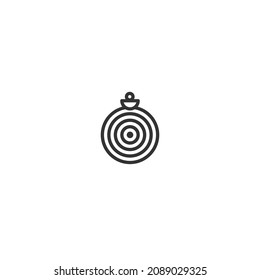 christmas ball decoration line icon, outline vector sign, pixel perfect icon