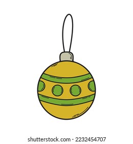 Christmas ball. Decoration for the Christmas tree. Christmas traditions. Hand drawn vector illustration.