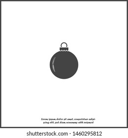 Christmas ball decoration vector icon on white isolated background.