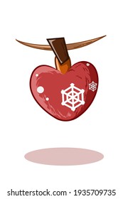 Christmas ball decorations in the shape of red love illustration