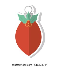 christmas ball decorative icon vector illustration design