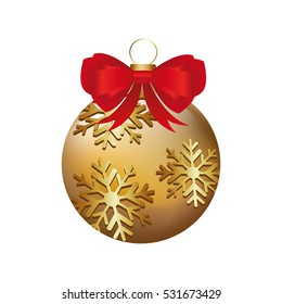 christmas ball decorative icon vector illustration design