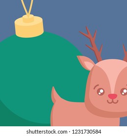 christmas ball and deer design