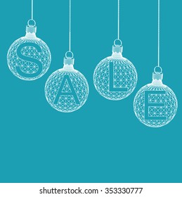 Christmas ball Design Sale. Shopping offers Background. Vector illustration eps 10