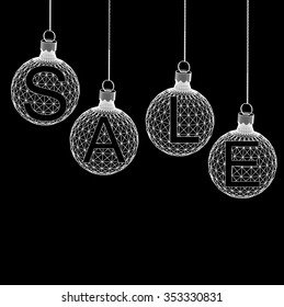 Christmas ball Design Sale. Shopping offers Background. Vector illustration eps 10