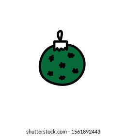 christmas ball doodle icon, vector illustration