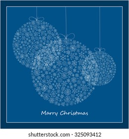 Christmas ball of doodle  snowflakes vector illustration greeting card