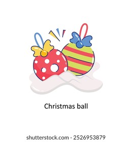 Bola de Natal doodle vetor contorno Adesivo. Arquivo EPS 10