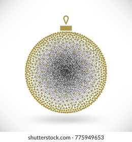 Christmas ball dotted vector background. Circularly distributed pattern. Round grunge vector texture for business design. Gradient texture in pop art style. Universal stipple dot template