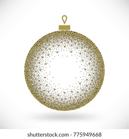 Christmas ball dotted vector background. Circularly distributed pattern. Round grunge vector texture for business design. Gradient texture in pop art style. Universal stipple dot template