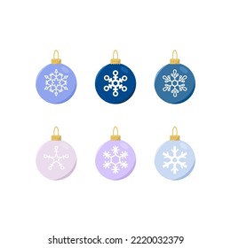 Christmas ball element design vector set	