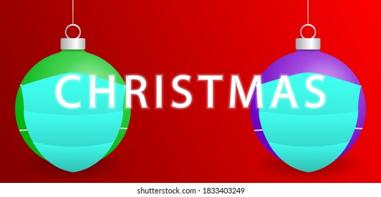 Balón de Navidad con máscara facial.