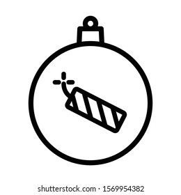 Christmas ball with firework icon isolated on white background. Christmas tree toy symbol modern, simple, vector, icon for website design, mobile app, ui. Vector Illustration