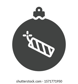 Christmas ball with firework icon isolated on white background. Christmas bauble symbol modern, simple, vector, icon for website design, mobile app, ui. Vector Illustration