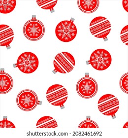 Christmas ball flat design seamless pattern. for wrapping paper, textile, background stuffing, vector illustration.