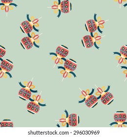 Christmas ball flat icon, eps10 seamless pattern background