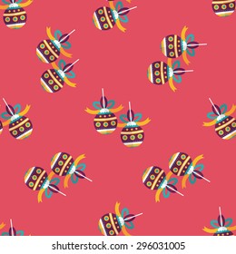 Christmas ball flat icon, eps10 seamless pattern background