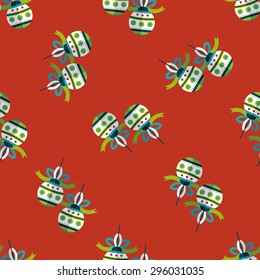 Christmas ball flat icon, eps10 seamless pattern background
