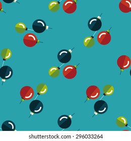 Christmas ball flat icon, eps10 seamless pattern background