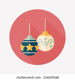 christmas ball flat icon with long shadow,eps10