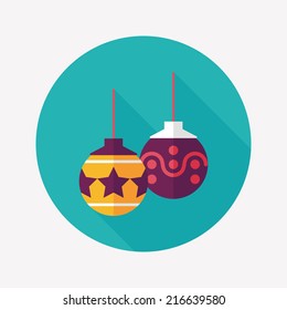 christmas ball flat icon with long shadow,eps10