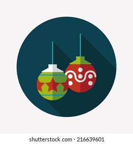 christmas ball flat icon with long shadow,eps10