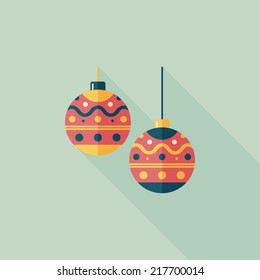 christmas ball flat icon with long shadow,eps10
