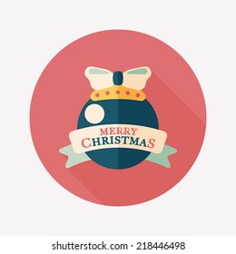 Christmas ball flat icon with long shadow,eps10