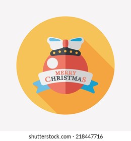 Christmas ball flat icon with long shadow,eps10