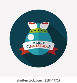 Christmas ball flat icon with long shadow,eps10
