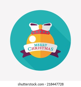 Christmas ball flat icon with long shadow,eps10