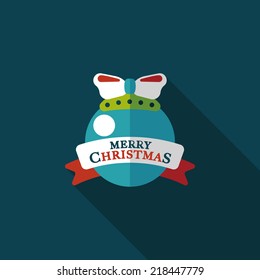 Christmas ball flat icon with long shadow,eps10