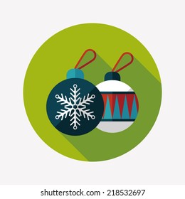 Christmas ball flat icon with long shadow,eps10