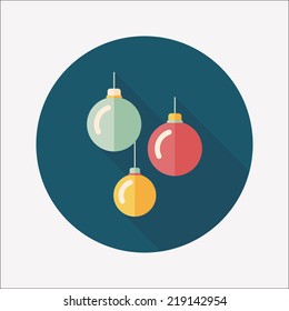 Christmas ball flat icon with long shadow,eps10