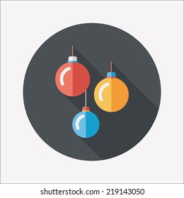 Christmas ball flat icon with long shadow,eps10