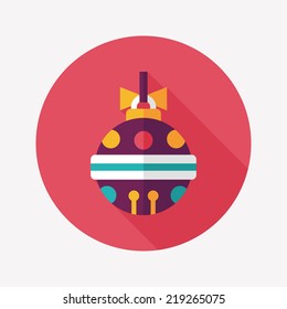 Christmas ball flat icon with long shadow,eps10