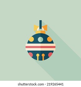 Christmas ball flat icon with long shadow,eps10