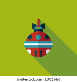 Christmas ball flat icon with long shadow,eps10